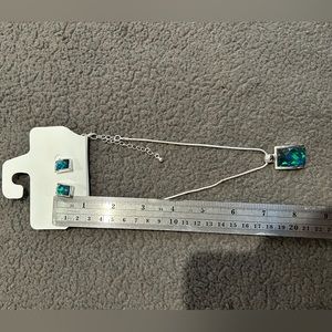 vintage color jewelry from kohls- greenish-blue